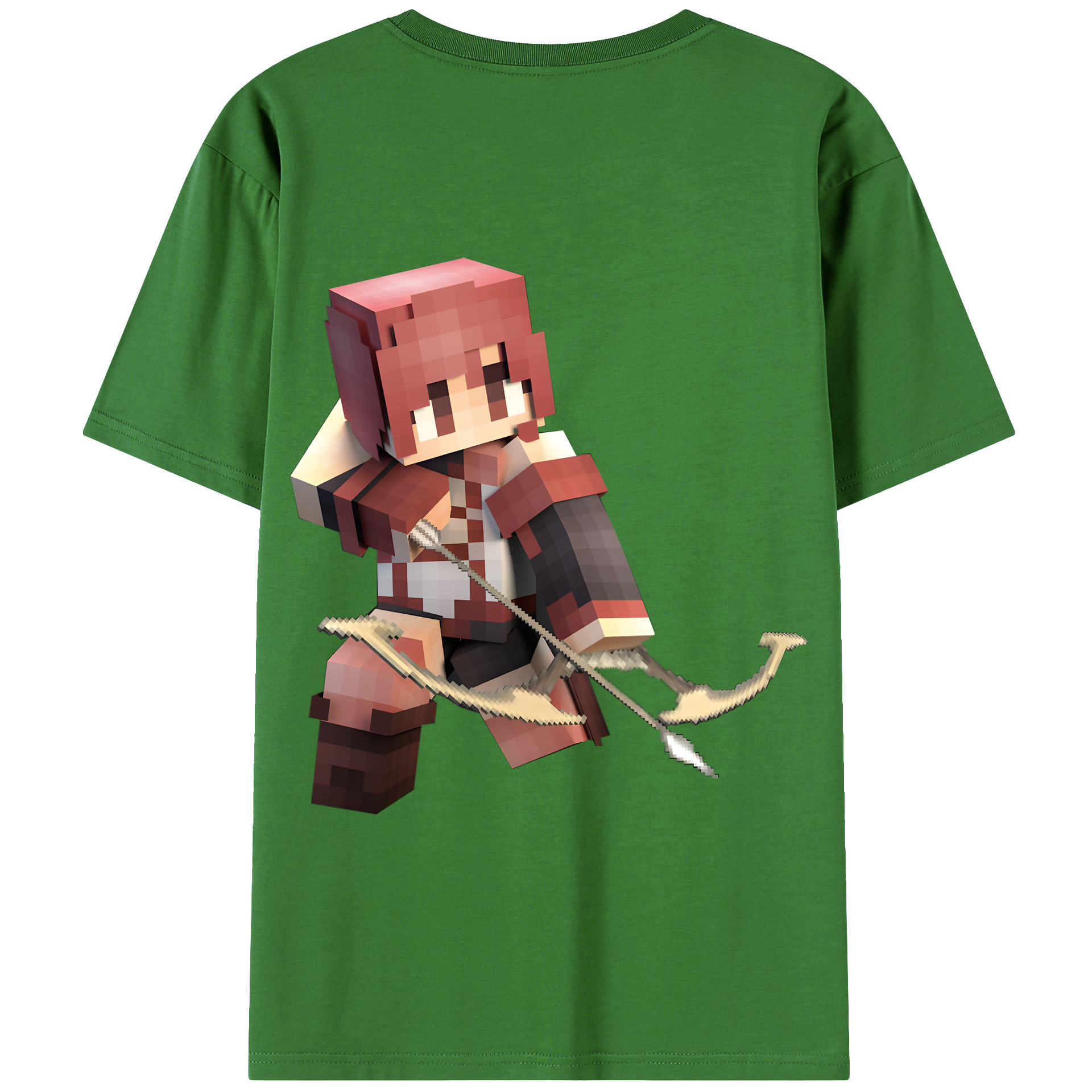（画像用） マインクラフト ブロックの世界 Minecraft MC Block world レディース半袖Tシャツ(バックプリント)